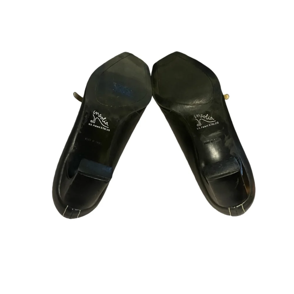 Ipanema Beam Black Leather Mary Jane Pumps Narrow Square Toe Size 6